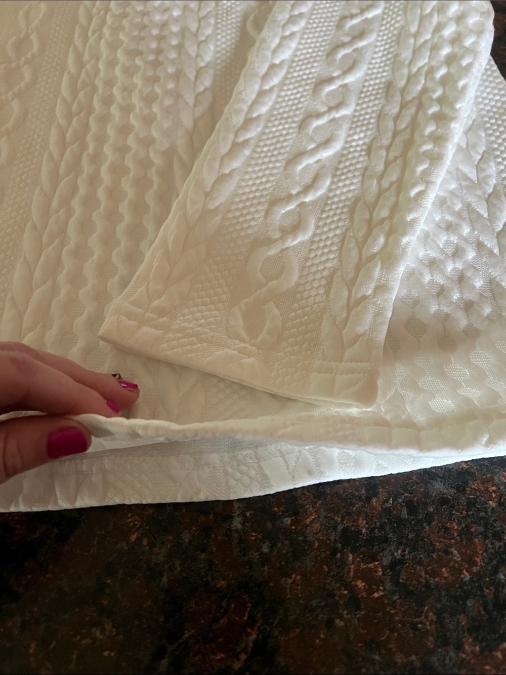 White Cable Knit Sweater Top - Picture 4 of 4